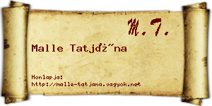 Malle Tatjána névjegykártya